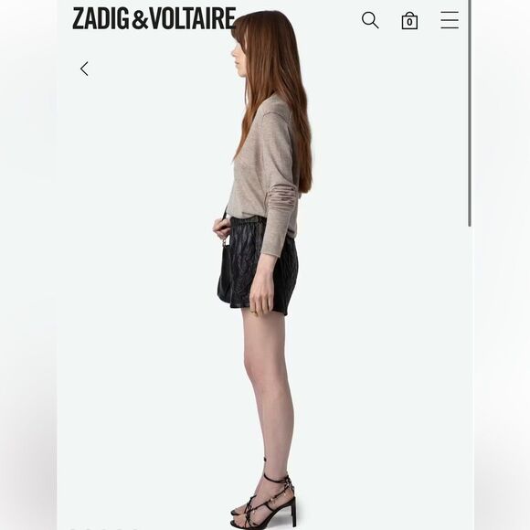 $328 Zadig & Voltaire Rivy Cashmere Sweater in Latte NWT with FLAW - Picture 3 of 11